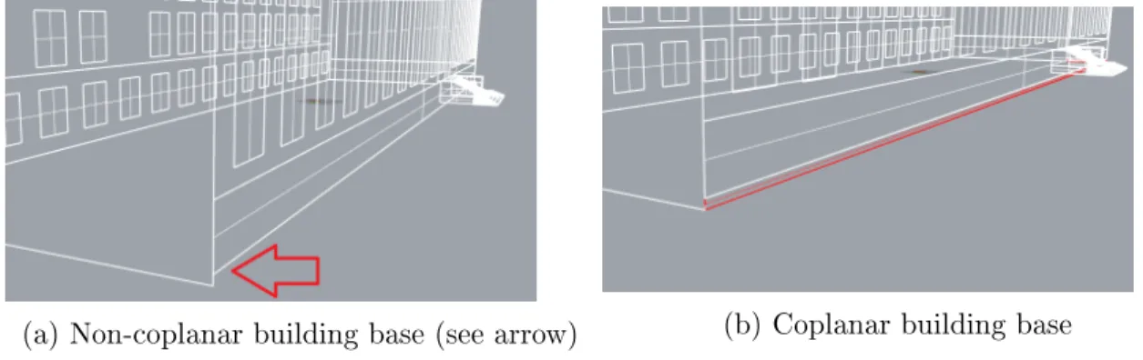 Figure 3-4: Solid model created by capping a hollow building; red surface forms cap