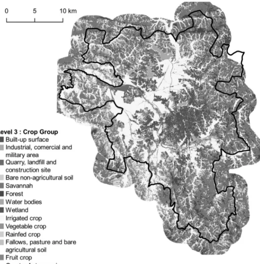 Fig. 4. Land  cover map corresponding to Level-3 with 13 classes. Vector ﬁle in ESRI shape format available  here: http: 