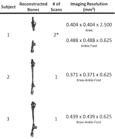 Table  3-2:  Imaging  Details  - CT  scan  details  for  each  volunteer.  *Note:  Two  CT