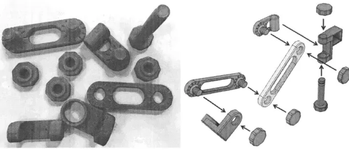 Figure 6  (Left)  3D printed components  of a lamp assembly,  (Right)  accompanying  assembly  instructions