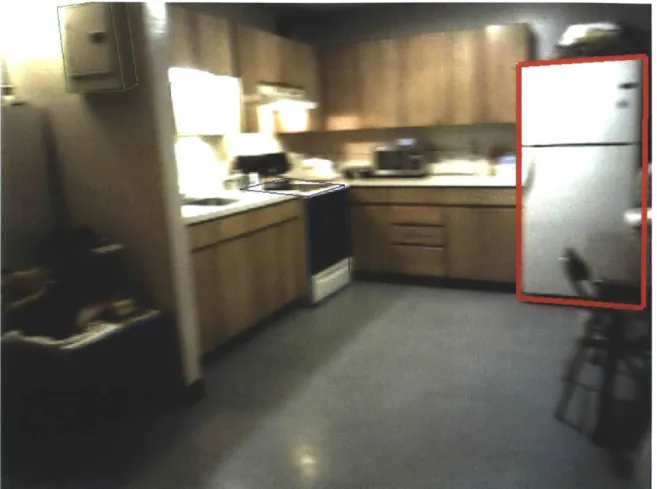 Figure  4-2:  Example  of  a  image  with  a  cuboid-shaped  object  with  only  one  visible face  (labeled  in red).