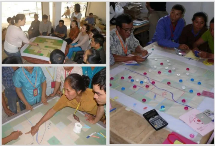 Fig. 4. Role-playing game used for participatory planning and simulation of land use.