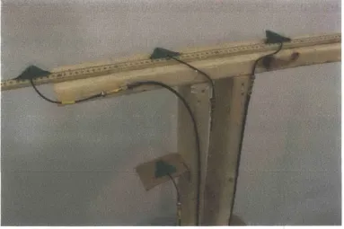 Figure 3-1:  Antenna  "T" Setup: shows  WiTrack's  directional  antennas  (dimension of each  antenna:  5cm  x  5cm)  arranged in  a "T": the  transmit antenna  is placed at the