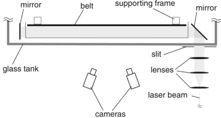 Fig. 2 Illustration of the lightpath and camera setup (two out of four cameras shown)