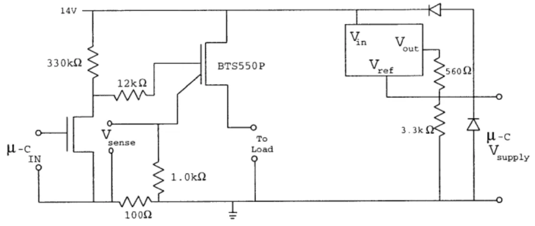 Figure  3.5:  Circuit  Diagram  of BTS550P  Smart  Switch  Board