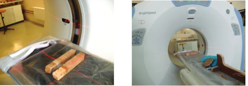 Fig. 1: Photos of the X-ray scanner, and the samples analyzed.