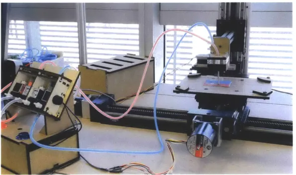 Figure 4.  Variable elasticity printing platform with color gradients mapped to different stiffness and elasticity gradients.