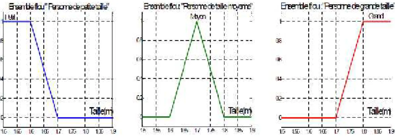 Figure II.5: Exemples des sous ensembles flous La notion de sous-ensemble flou permet de traiter : [15]