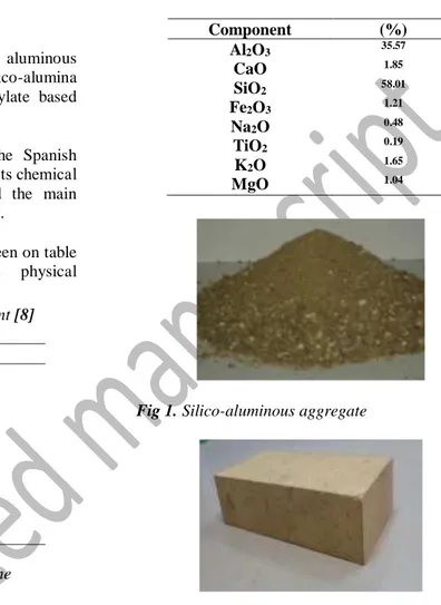 Table 2. Some additional properties of the   refractory cement [8] 