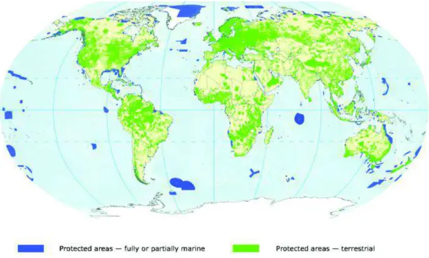 Figure 1.5. Overview of the protected areas as included in the World Database on Protected Areas  (http://www.unep-wcmc.org/resources-and-data)