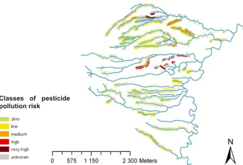 Figure 4. Distribution of IcPhyto qualitative values in the buffer zone of 50 meters next to rivers in the ‘Capot river’ watershed.