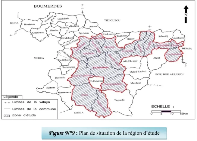 Figure N°9  : Plan de situation de la région d’étude 