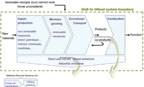 Figure 9. Biofuel LCA simplified well-to-wheel system.