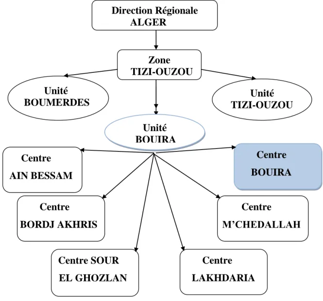 Figure I.2 : Organigramme de l’ADE unité de Bouira. 