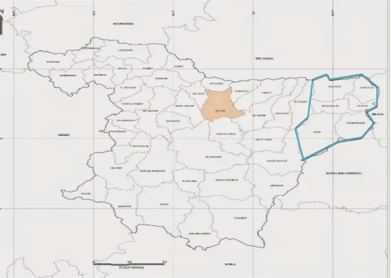 Figure 1 :  situation géographique da la région de M’Chedallah (Googlemaps, 2017) 