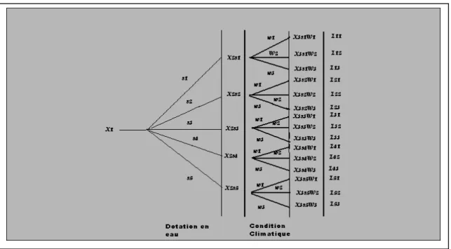 Figure 1. Arbre de décision du modèle de programmation stochastique discret.  