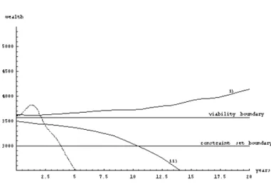 Figure 3. Wealth evolution in a mixed herd with an uncontrolled breeding rate of the llama flock.