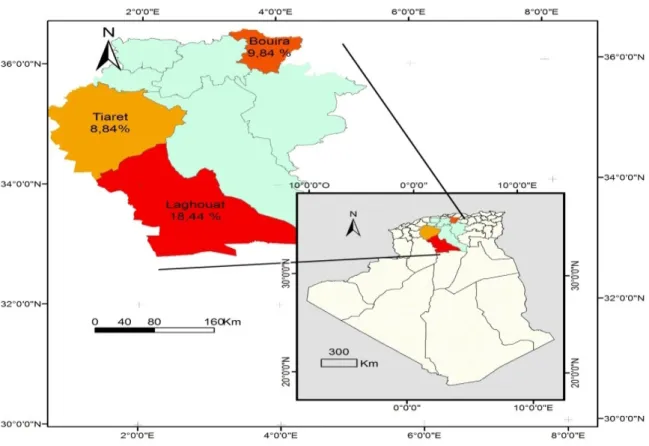 Figure 3. Distribution of goat seroprevalence of Toxoplasma gondii infection in Algeria