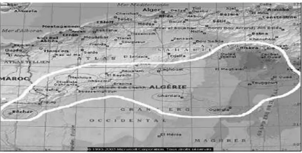 Tableau  I.2 :  Pourcentage  des  habitants  atteints  de  fluorose  dans  certaines  régions  du  Sud- Sud-Algérien d’âpres L'I.N.S.P