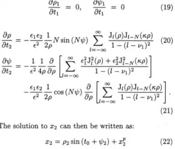 Figure  1.  H+ and  H_  as  a  function  of  the  normalized Larmor  radius  p  for  vi  = 40.3,  V2  = 41.3,  9  =  1  and  r