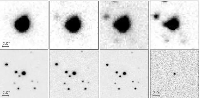 Fig. 1.— Images of GALEX1931 (center star in each frame). North is up and East is left in each image