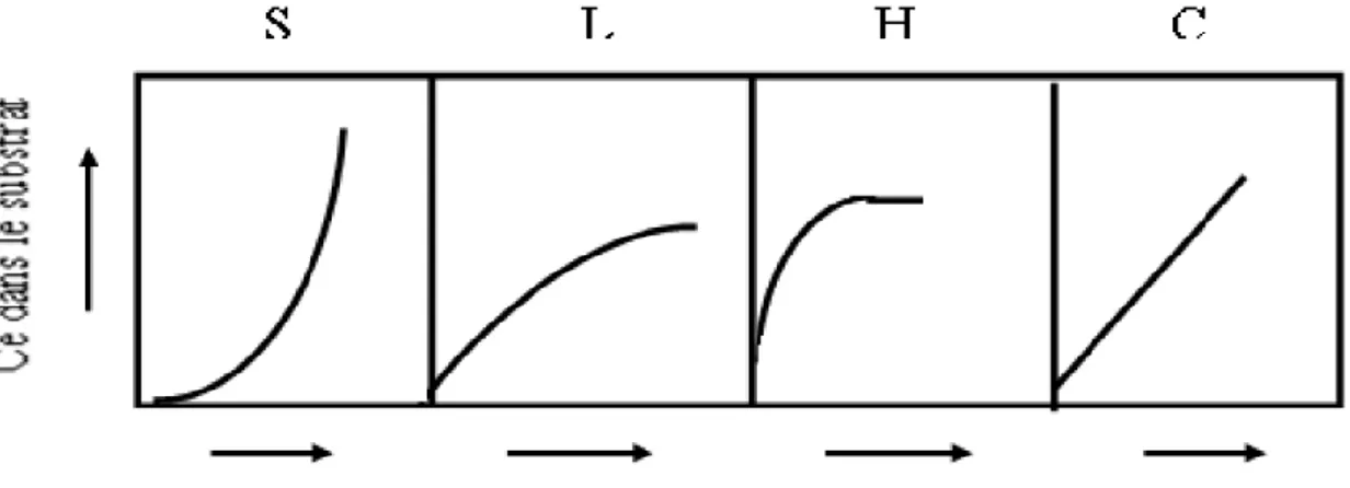 Figure 3 : classification des isothermes d’adsorption selon Giles et al. 