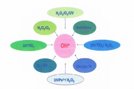 Figure I.1 : Différents procédés d’oxydation avancée 