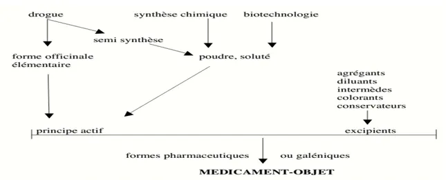 Figure II.2 : Médicament-composition, origine et forme [8] 