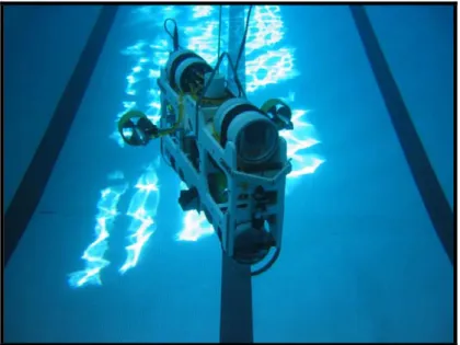 Figure 1 – Rex 1, Micro AUV #1, operating in a pool at MIT 