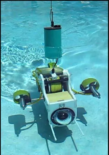 Figure 2 – Rex 2 operating in a pool at MIT.  Observe the change in vehicle size  between Figure 1 and Figure 2 by comparing the thrusters, which are identical in 