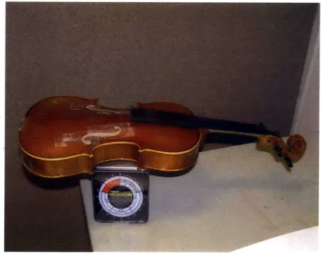Figure  A-8:  The  cavity  volume  is  measured  by  filling  the  violin  with  sand.