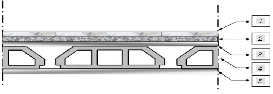 Figure II.3 : Coupe d'un plancher à corps creux. 