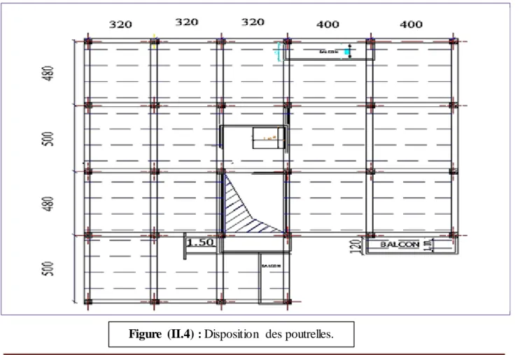 Figure  (II.4) : Disposition  des poutrelles. 