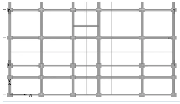 Figure IV.2 :   Vue en plan de la structure à partir de logiciel ETABS 9.7.4 