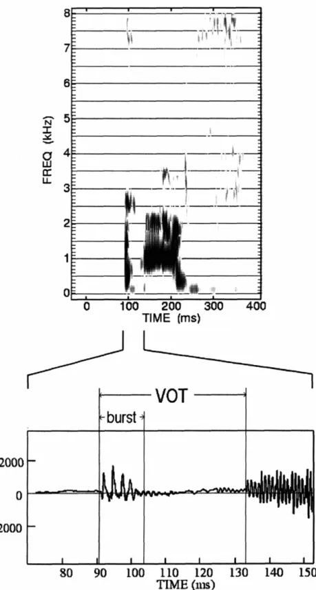 Figure 5. Spectrogram and corresponding waveform of a 2;6-year-old child's production of the word