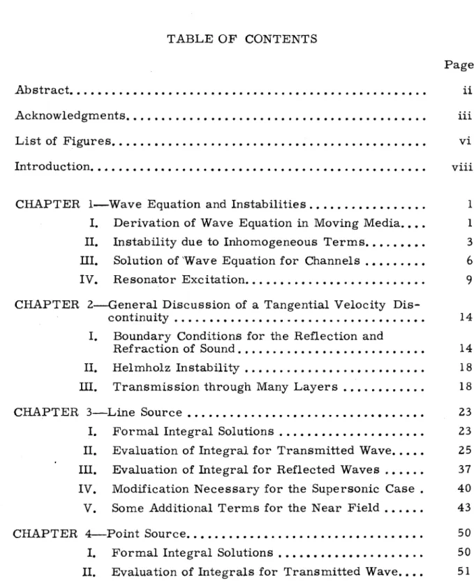 TABLE  OF  CONTENTS Page Abstract ....................................... Acknowledgments .............................