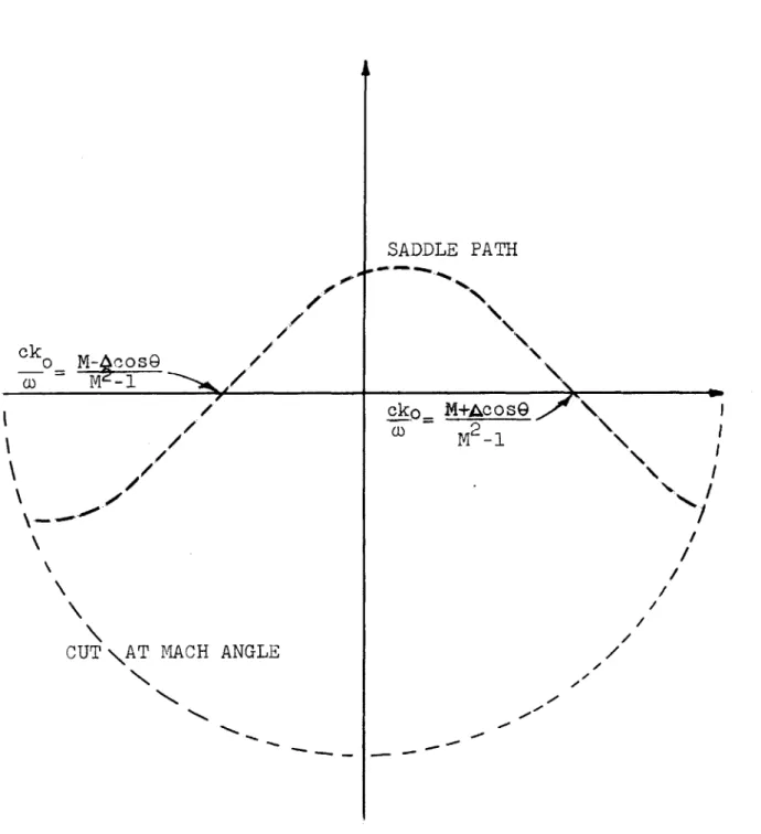 Figure  14.  SADDLE  PATH  FOR  M&gt;l  WITH  BRANCH  CUT  AT MACH  ANGLE