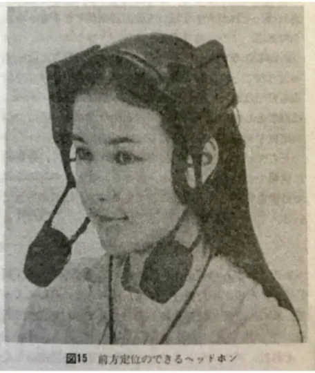 Figure 4. Caption: “Headphones that can position sound in front of the head” (Okahara  1977, 112)