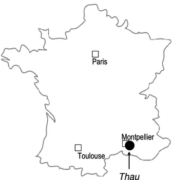 Figure 1. Location of Thau watershed (France). 