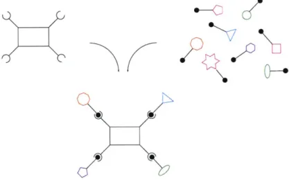 Figure  1.  A  schematic  representation  of  the  activated  core  molecule  approach  to combinatorial chemistry