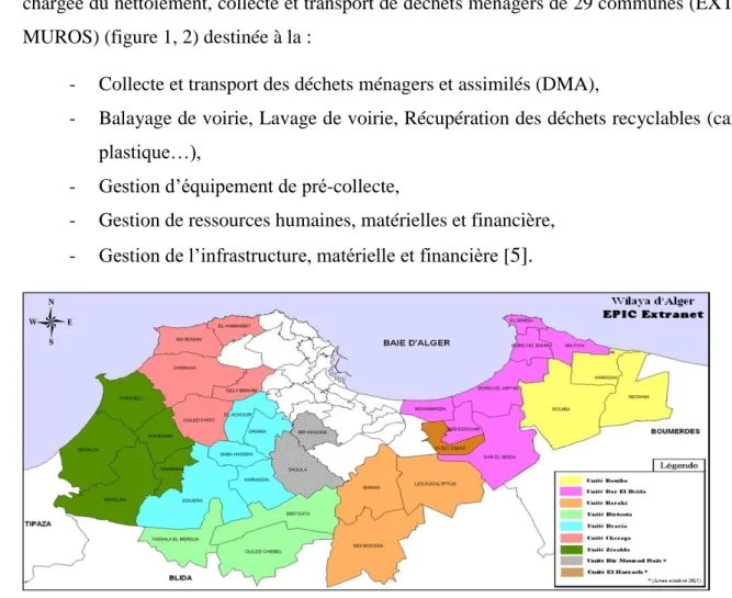 Figure 1 : Communes d’Alger gérées par EXTRANET 