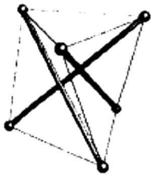 Figure 1.1-a:  Tensegrity system proposed by Emmerich, Fuller, and Snelson (Djouadi, Motro and Pons)