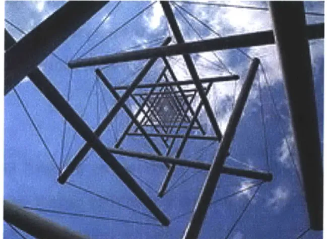 Figure 2.3-c:  View from bottom of Snelson's "Needle Tower"