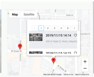 Figure 4-8: The map viewpoint. This shows clusters of video based on where they were recorded geographically