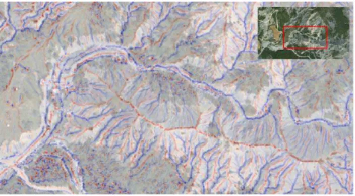 Fig. 5. CI computed on lidar data superimposed to the orthoimage.