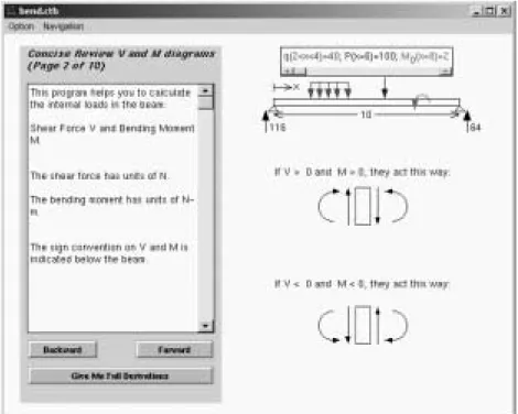 Figure 2.3: StressAlyzer, mechanics courseware authored by Paul Steif of Carn- Carn-egie Mellon University [96].