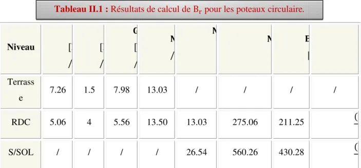 Figure II.8: shémas des poteaux. 