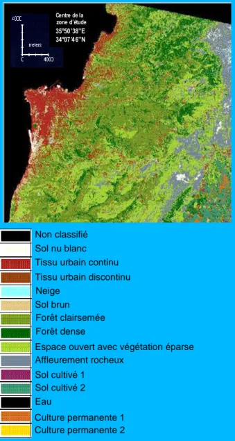 Figure 8: Résultat de la classification pixel par pixel de  l’image Landsat ETM 