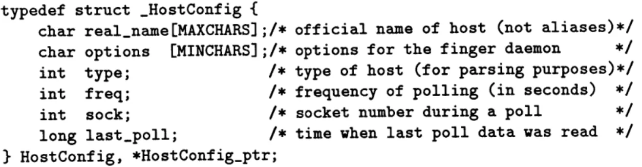 Figure  3-1:  The  HostConfig  data object  stores  polling  specific  data  of  each  host.
