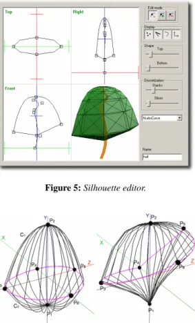Figure 6: Asymmetric envelopes defined by Cescatti to rep- rep-resent the crown shapes of trees